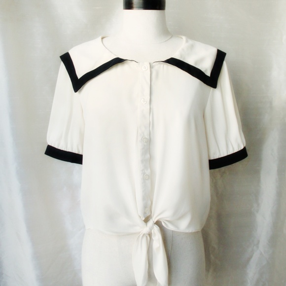 Tie Front Blouse - Picture 1 of 6